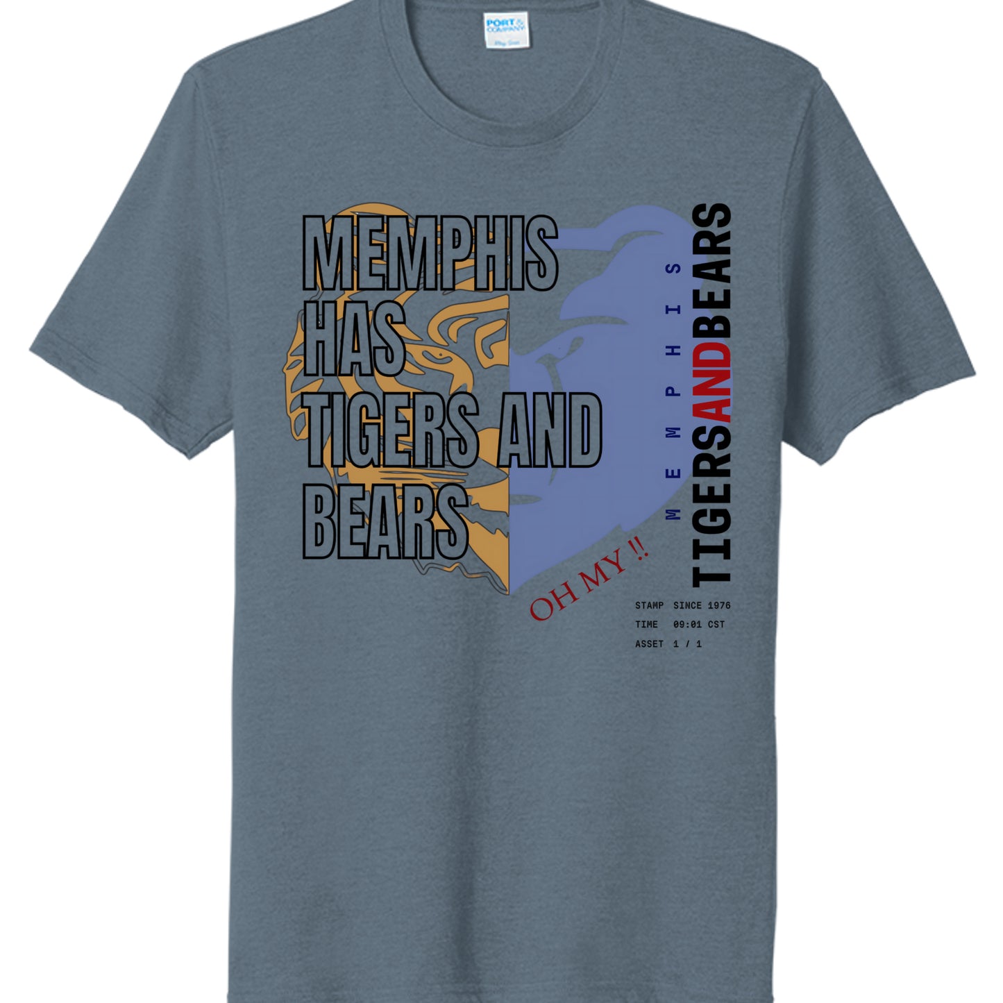 Steel Blue Heather - PC330 - FRONT